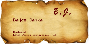 Bajcs Janka névjegykártya